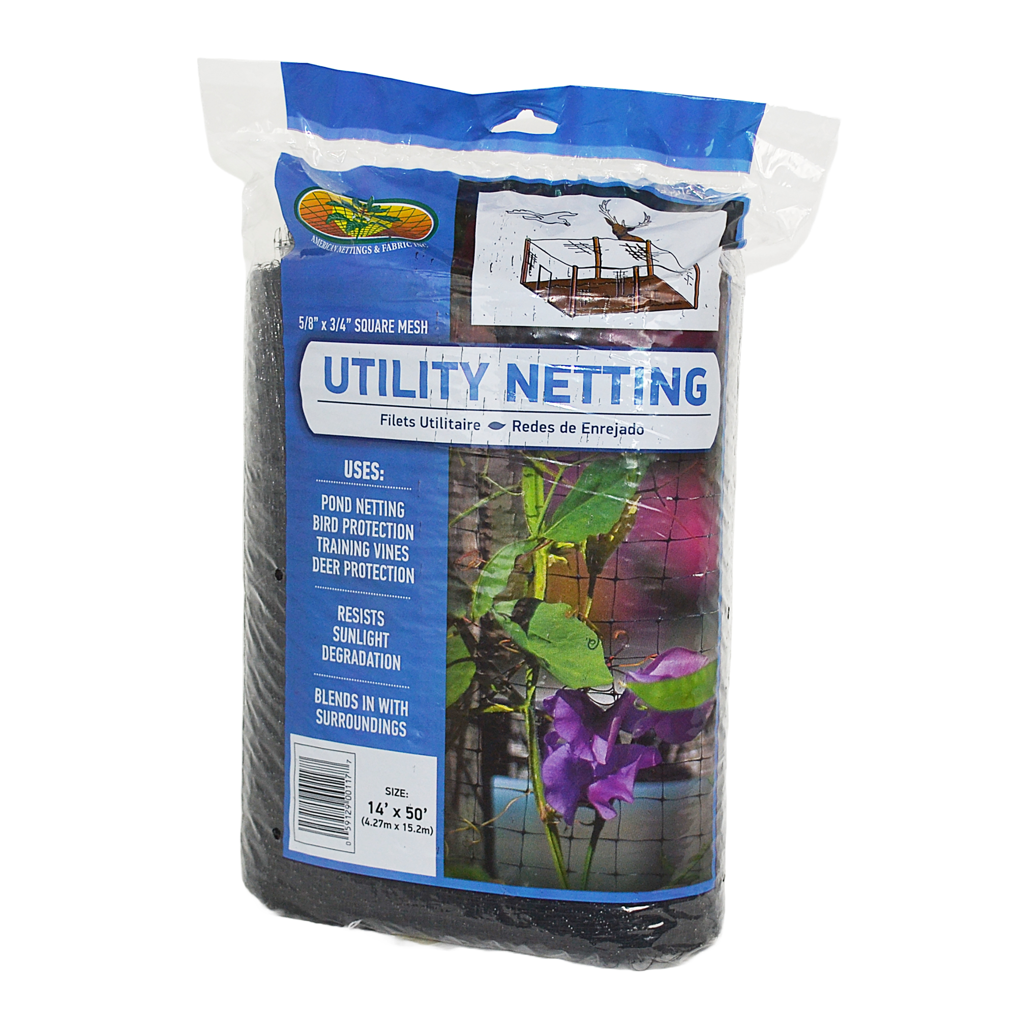 American Nettings & Fabric, Inc., Utility Netting 14ft.x50ft., Model# 00117